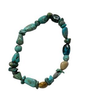Natural Turquoise Stone Stretch Bracelet #6